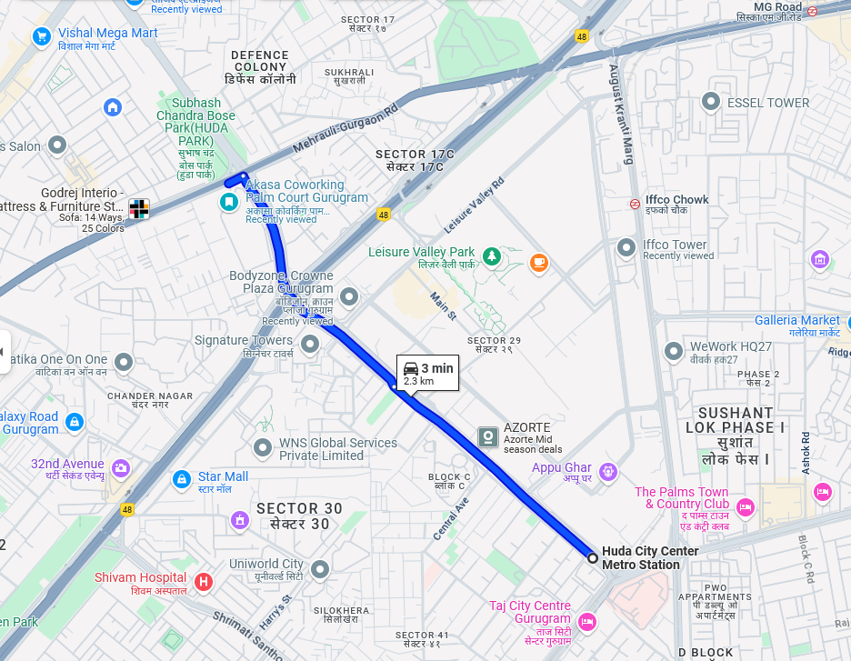 Metro Map showing connectivity to Rocketify office